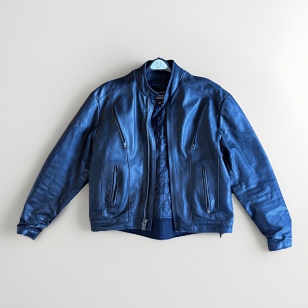 Genuine Cowhide‎ Leather Men's Biker Jacket ThinsulateLining Vented XL 46